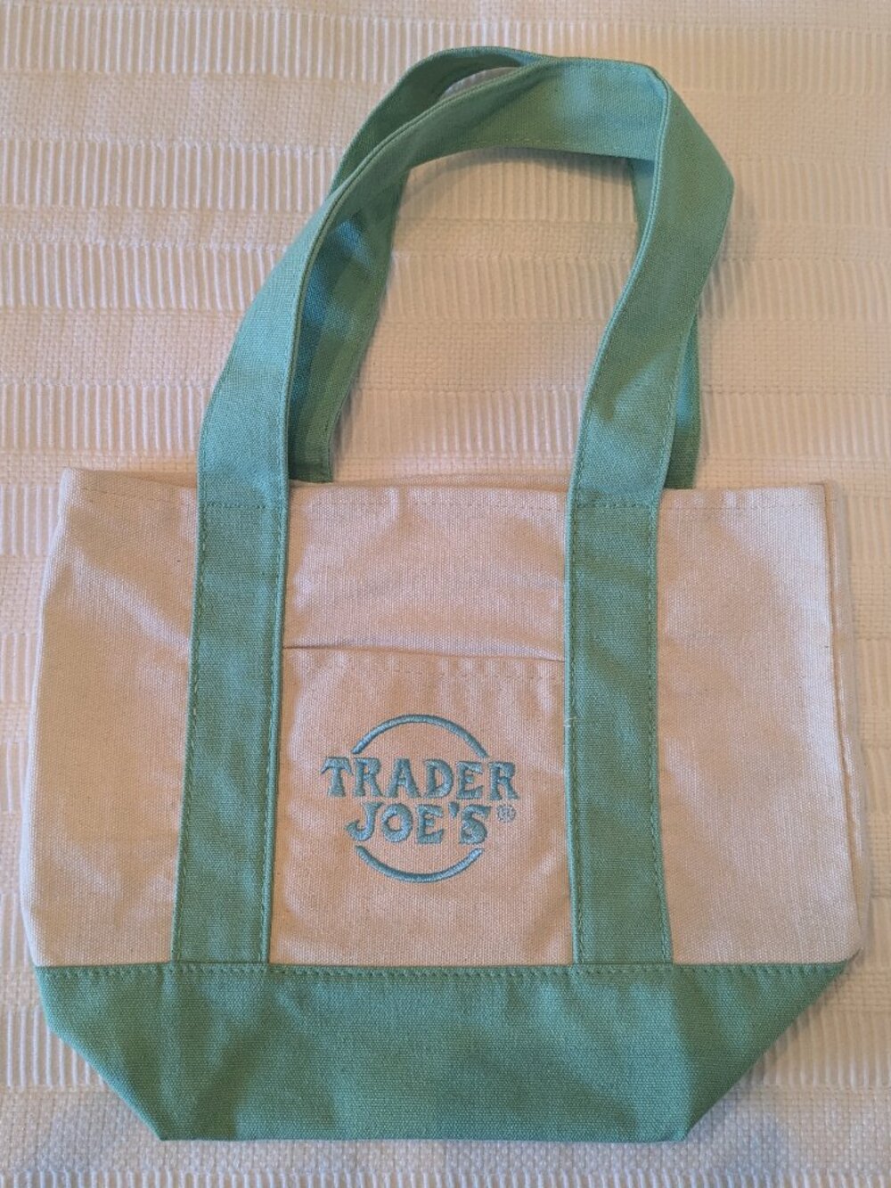Trader Joe’s Mint Green Mini Canvas Tote Bag – Like New